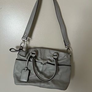 Grey leather purse